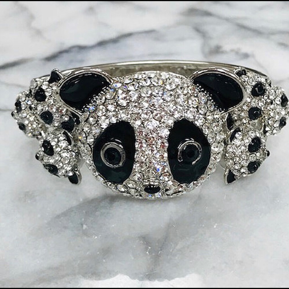 Pave Crystal Panda Cuff Bracelet,NWT